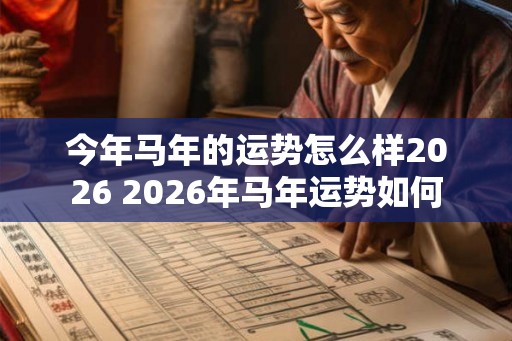 今年马年的运势怎么样2026 2026年马年运势如何