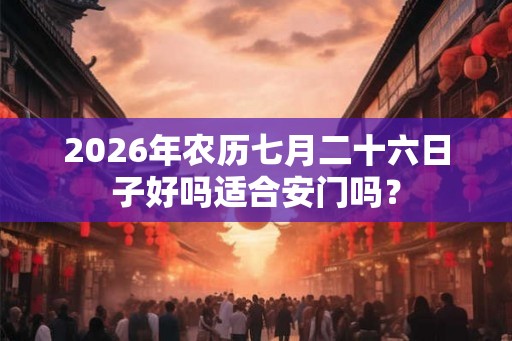 2026年农历七月二十六日子好吗适合安门吗？