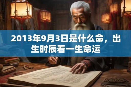 2013年9月3日是什么命,出生时辰看一生命运 2013年9月3日是什么命,出生时辰看一生命运