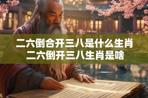 二六倒合开三八是什么生肖 二六倒开三八生肖是啥 二六倒合开三八是什么生肖 二六倒开三八生肖是啥