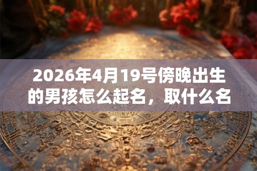 2026年4月19号傍晚出生的男孩怎么起名，取什么名字吉祥？