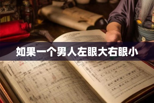 如果一个男人左眼大右眼小