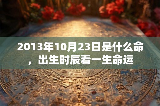 2013年10月23日是什么命，出生时辰看一生命运