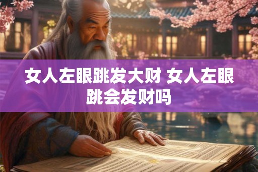 女人左眼跳发大财 女人左眼跳会发财吗