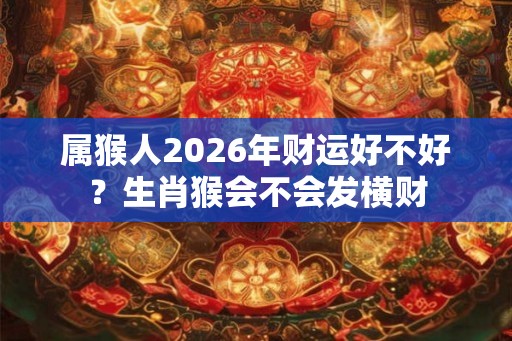 属猴人2026年财运好不好？生肖猴会不会发横财