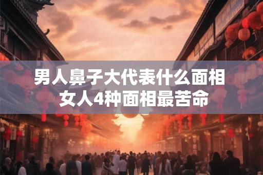 男人鼻子大代表什么面相  女人4种面相最苦命