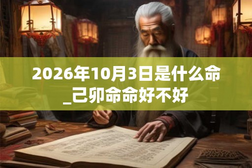 2026年10月3日是什么命_己卯命命好不好