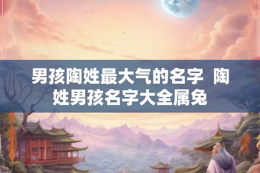 男孩陶姓最大气的名字  陶姓男孩名字大全属兔