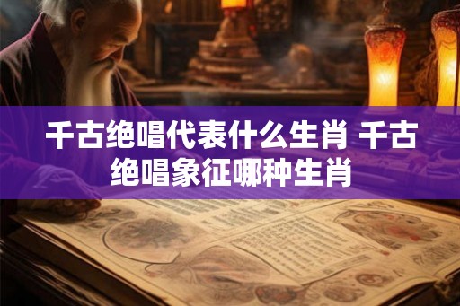 千古绝唱代表什么生肖 千古绝唱象征哪种生肖