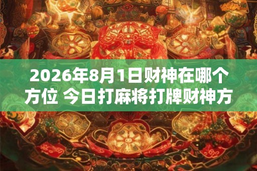 2026年8月1日财神在哪个方位 今日打麻将打牌财神方位 2026年8月1日财神在哪个方位 今日打麻将打牌财神方位