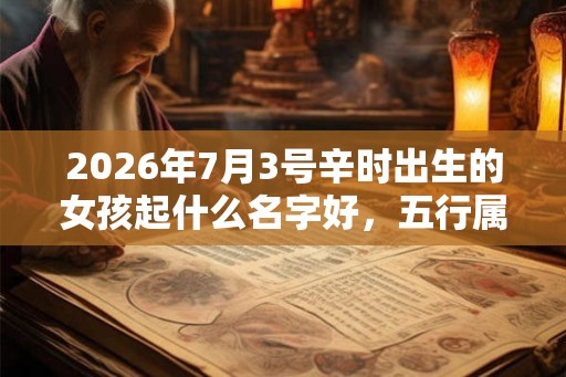 2026年7月3号辛时出生的女孩起什么名字好，五行属什么？