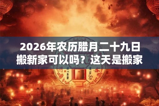 2026年农历腊月二十九日搬新家可以吗？这天是搬家吉日吗？