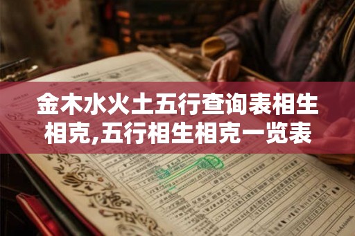 金木水火土五行查询表相生相克,五行相生相克一览表