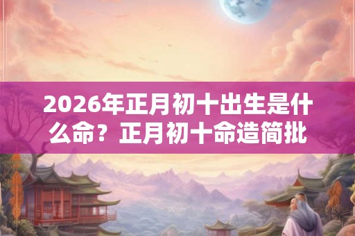 2026年正月初十出生是什么命？正月初十命造简批