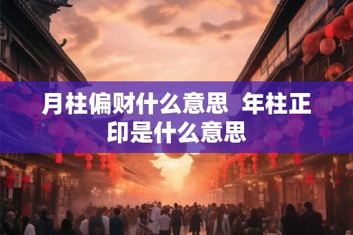 月柱偏财什么意思  年柱正印是什么意思