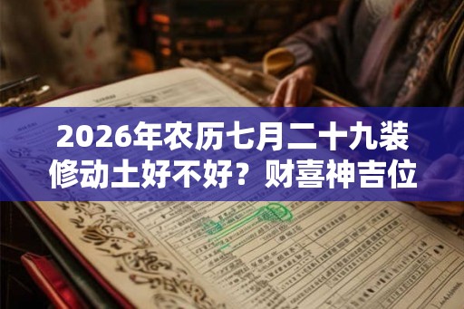 2026年农历七月二十九装修动土好不好？财喜神吉位在哪？