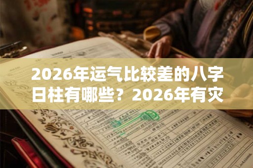 2026年运气比较差的八字日柱有哪些？2026年有灾祸的日柱