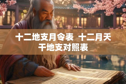 十二地支月令表  十二月天干地支对照表