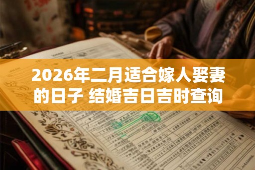 2026年二月适合嫁人娶妻的日子 结婚吉日吉时查询