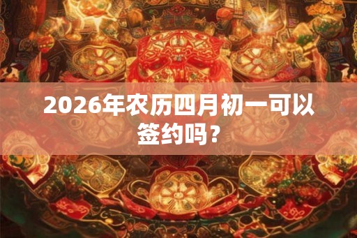 2026年农历四月初一可以签约吗？