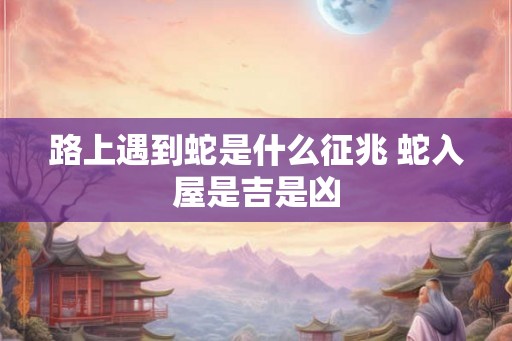 路上遇到蛇是什么征兆 蛇入屋是吉是凶