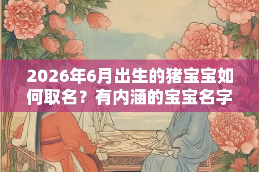 2026年6月出生的猪宝宝如何取名？有内涵的宝宝名字推荐