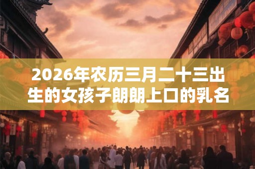 2026年农历三月二十三出生的女孩子朗朗上口的乳名赏析