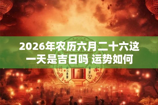 2026年农历六月二十六这一天是吉日吗 运势如何 2026年农历六月二十六这一天是吉日吗 运势如何