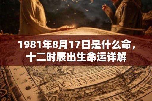 1981年8月17日是什么命，十二时辰出生命运详解