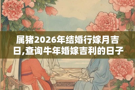 属猪2026年结婚行嫁月吉日,查询牛年婚嫁吉利的日子