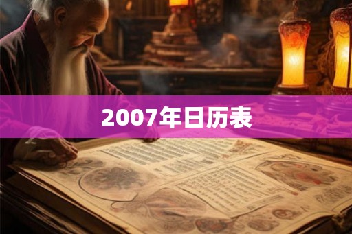 2007年日历表