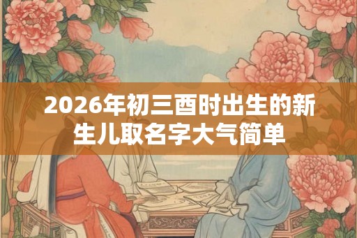 2026年初三酉时出生的新生儿取名字大气简单 2026年初三酉时出生的新生儿取名字大气简单