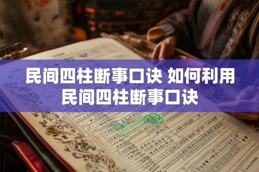 民间四柱断事口诀 如何利用民间四柱断事口诀 民间四柱断事口诀 如何利用民间四柱断事口诀