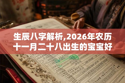 生辰八字解析,2026年农历十一月二十八出生的宝宝好不好