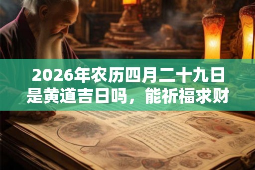 2026年农历四月二十九日是黄道吉日吗，能祈福求财吗？