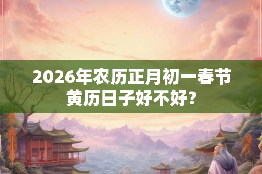 2026年农历正月初一春节黄历日子好不好？