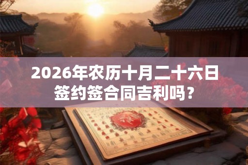 2026年农历十月二十六日签约签合同吉利吗? 2026年农历十月二十六日签约签合同吉利吗?
