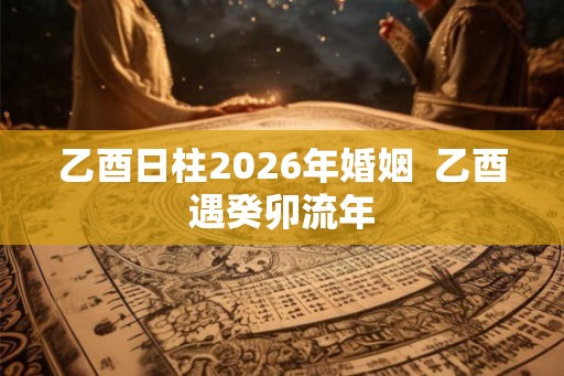 乙酉日柱2026年婚姻  乙酉遇癸卯流年