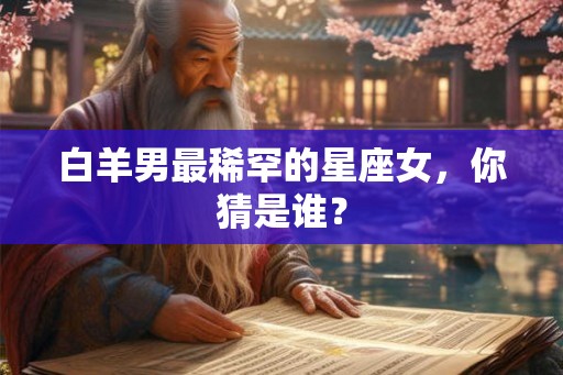 白羊男最稀罕的星座女，你猜是谁？