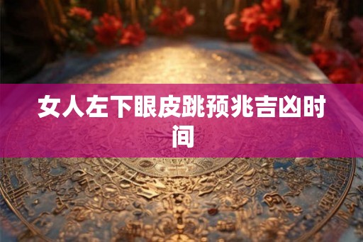 女人左下眼皮跳预兆吉凶时间