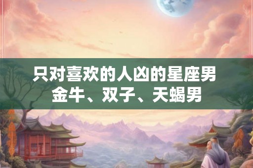 只对喜欢的人凶的星座男 金牛、双子、天蝎男