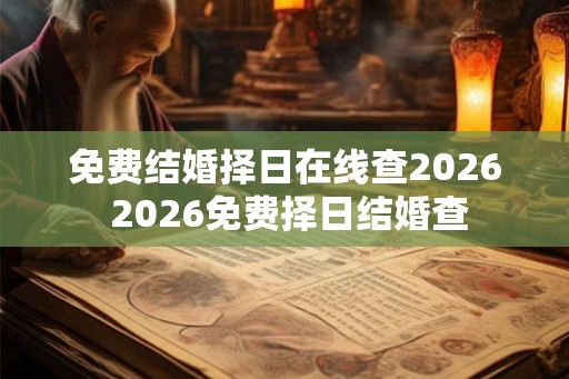 免费结婚择日在线查2026 2026免费择日结婚查