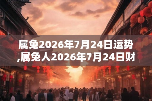 属兔2026年7月24日运势,属兔人2026年7月24日财运,生肖兔2026年7月24日运势