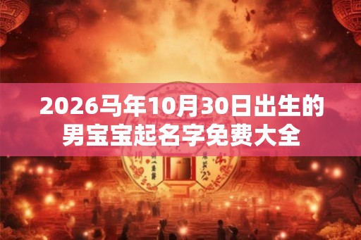 2026马年10月30日出生的男宝宝起名字免费大全