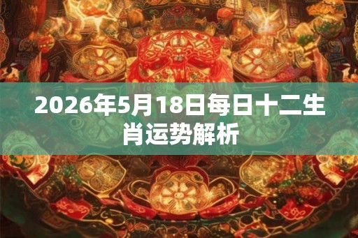 2026年5月18日每日十二生肖运势解析