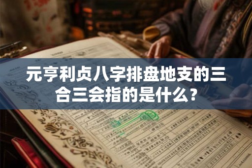 元亨利贞八字排盘地支的三合三会指的是什么？