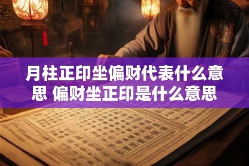 月柱正印坐偏财代表什么意思 偏财坐正印是什么意思
