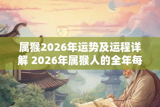 属猴2026年运势及运程详解 2026年属猴人的全年每月运势