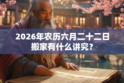 2026年农历六月二十二日搬家有什么讲究? 2026年农历六月二十二日搬家有什么讲究?