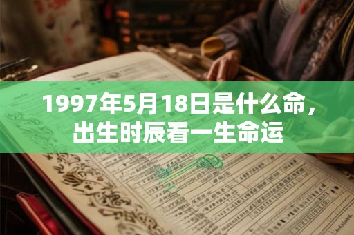 1997年5月18日是什么命，出生时辰看一生命运